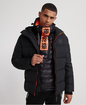 Superdry Taped Sports Puffer Férfi Kabát Fekete | AOHQP2938